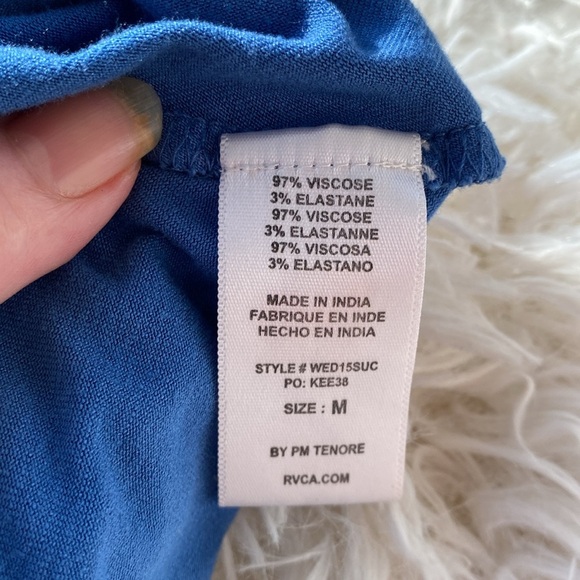 RVCA BRIGHT BLUE TANK A LINE SHIFT MINI SUMMER DRESS w/ Pockets Size M E… - Picture 6 of 10